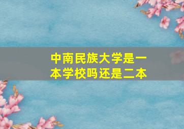 中南民族大学是一本学校吗还是二本