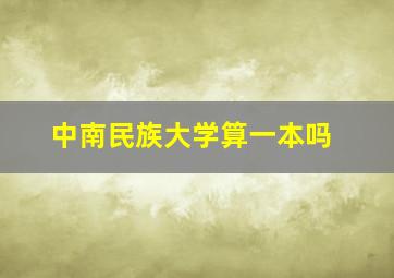 中南民族大学算一本吗