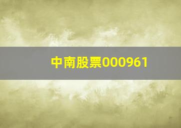 中南股票000961