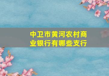 中卫市黄河农村商业银行有哪些支行