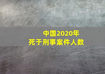 中国2020年死于刑事案件人数