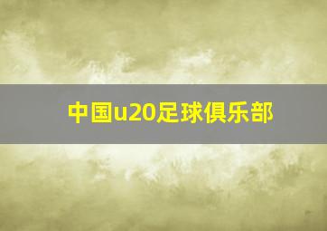 中国u20足球俱乐部