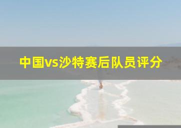 中国vs沙特赛后队员评分