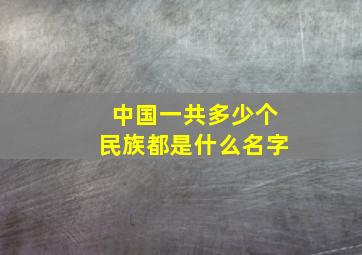 中国一共多少个民族都是什么名字