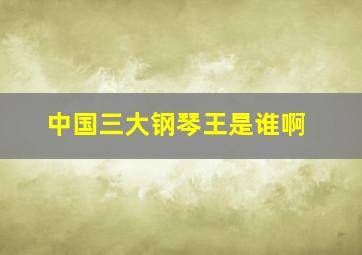 中国三大钢琴王是谁啊