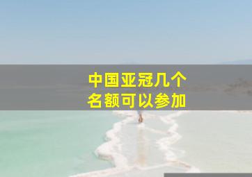 中国亚冠几个名额可以参加