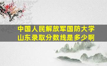 中国人民解放军国防大学山东录取分数线是多少啊