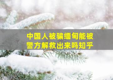 中国人被骗缅甸能被警方解救出来吗知乎