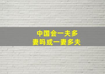 中国会一夫多妻吗或一妻多夫