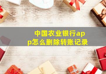 中国农业银行app怎么删除转账记录