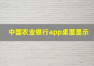 中国农业银行app桌面显示