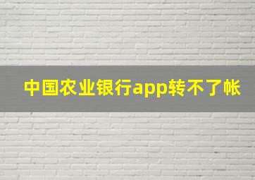 中国农业银行app转不了帐