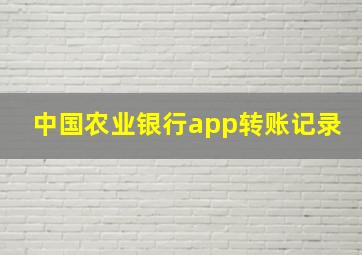 中国农业银行app转账记录