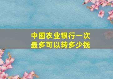 中国农业银行一次最多可以转多少钱