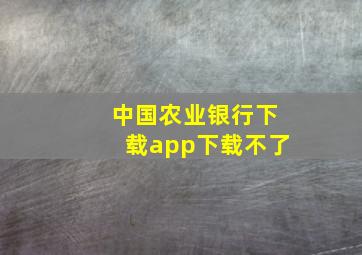 中国农业银行下载app下载不了