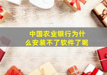 中国农业银行为什么安装不了软件了呢