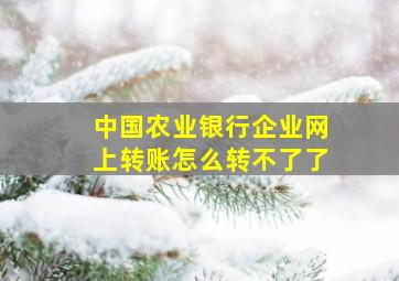 中国农业银行企业网上转账怎么转不了了