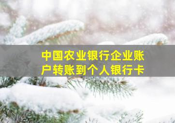 中国农业银行企业账户转账到个人银行卡