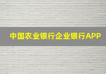 中国农业银行企业银行APP