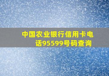 中国农业银行信用卡电话95599号码查询