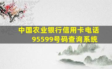 中国农业银行信用卡电话95599号码查询系统