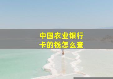 中国农业银行卡的钱怎么查