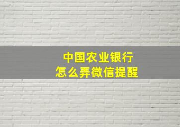 中国农业银行怎么弄微信提醒