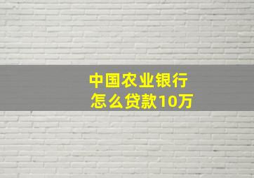 中国农业银行怎么贷款10万