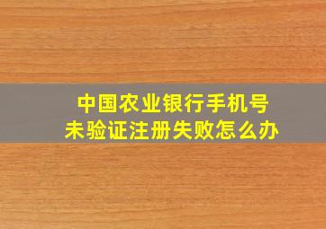 中国农业银行手机号未验证注册失败怎么办