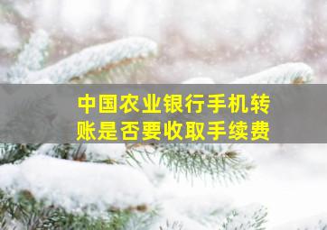 中国农业银行手机转账是否要收取手续费