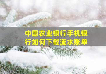 中国农业银行手机银行如何下载流水账单