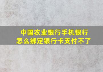 中国农业银行手机银行怎么绑定银行卡支付不了