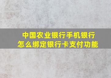 中国农业银行手机银行怎么绑定银行卡支付功能