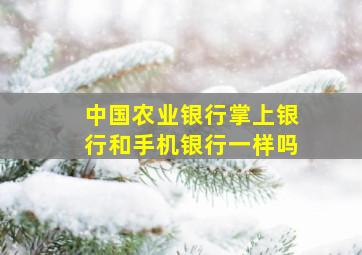 中国农业银行掌上银行和手机银行一样吗