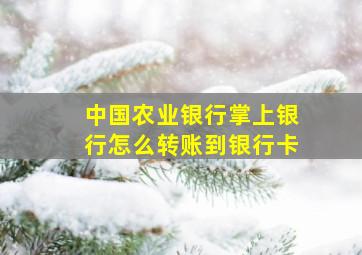 中国农业银行掌上银行怎么转账到银行卡