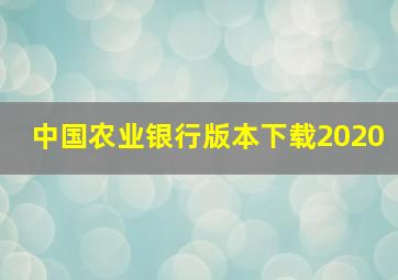 中国农业银行版本下载2020