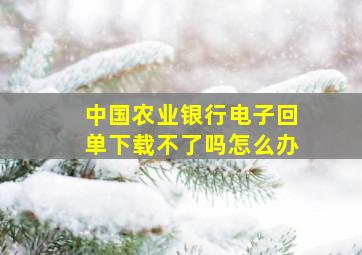 中国农业银行电子回单下载不了吗怎么办