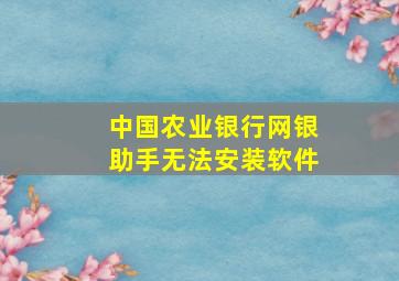 中国农业银行网银助手无法安装软件