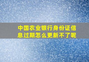 中国农业银行身份证信息过期怎么更新不了呢