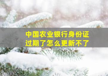 中国农业银行身份证过期了怎么更新不了