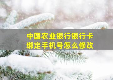 中国农业银行银行卡绑定手机号怎么修改