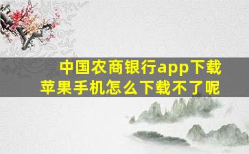 中国农商银行app下载苹果手机怎么下载不了呢