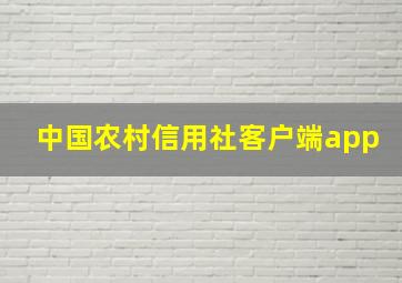 中国农村信用社客户端app