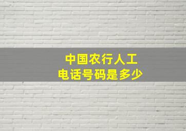 中国农行人工电话号码是多少