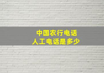 中国农行电话人工电话是多少