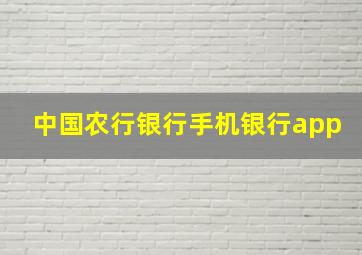 中国农行银行手机银行app