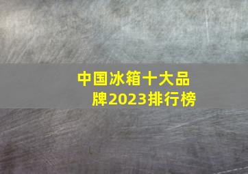 中国冰箱十大品牌2023排行榜