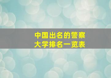 中国出名的警察大学排名一览表