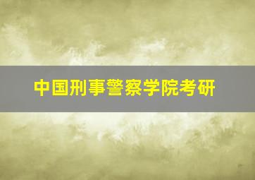 中国刑事警察学院考研