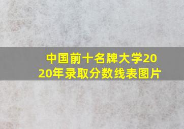 中国前十名牌大学2020年录取分数线表图片